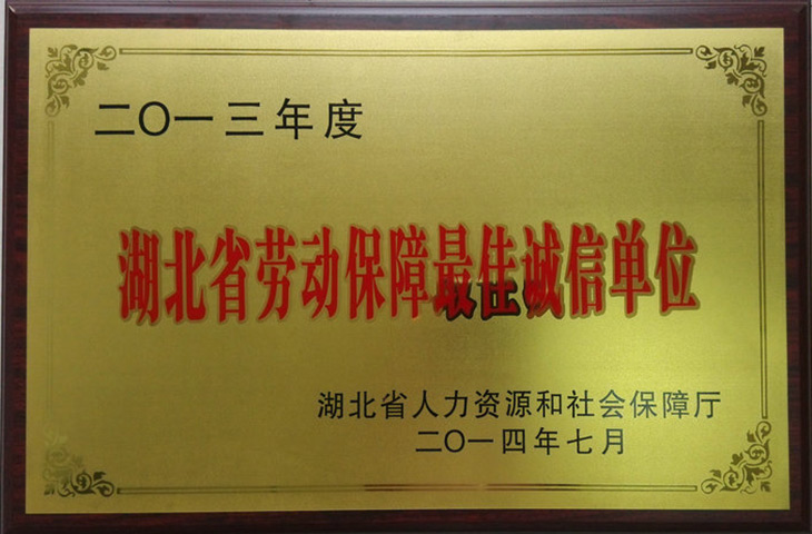 省13年度劳动诚信最佳保障单位